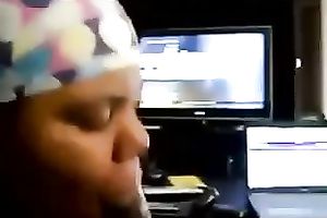 Chubby dark colleague hottie gives me head in my office