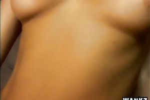 Smoking hot golden-haired Latina slutwife sucks 2 large rods after fingering