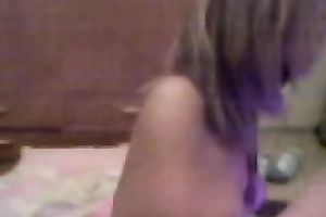 My flirty girlfriend with fine breasts is stripping for me on camera