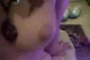 My flirty girlfriend with fine breasts is stripping for me on camera