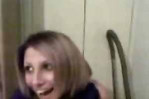 My flirty girlfriend with fine breasts is stripping for me on camera