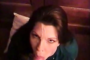 My insatiable wife sucks my rock hard knob until I cum