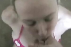 My breasty blond paramour licks my dong and receives a fine facial ejaculation