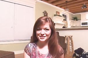 My redhead ex GF shows her terrific natural breasts for the webcam