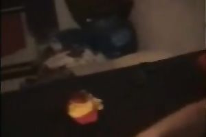 My oiled up delightful chick masturbates with a giant marital-device