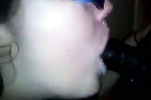 Nerdy coed sucks my black knob until that babe receives a facial