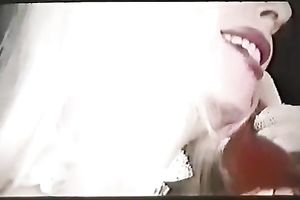 Salacious blonde head lassie swallows tremendous sugary knob unfathomable face hole
