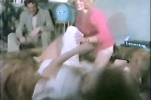 Sexy and lewd brunette hair receives her love tunnel gangbanged from behind