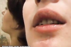 Solo masturbation movie scene of sexy Russian floozy in the shower
