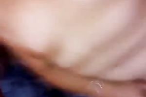 My overweight amateur wife rubs her vagina and acquires it pounded hard by me