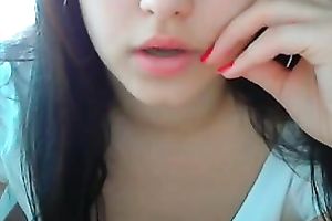 Awesome brunette hair playgirl shows her love bubbles and astonishing ass for the webcam