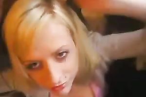 Cute golden-haired legal age teenager can't live without the taste of cum and craves greater quantity