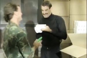 Soldier loved to band a hot sexy blondie wearing tight and hot suit