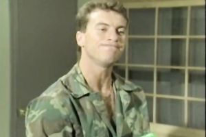 Soldier loved to band a hot sexy blondie wearing tight and hot suit