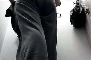 Amateur sweetheart acquires caught on a hidden webcam in the changing room