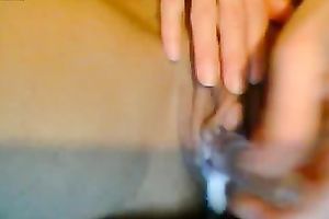 My girl rubs her biggest love button whilst toying her creamy slit