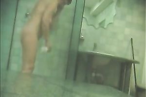 Hot white milf wife in the shower taped on hidden web camera