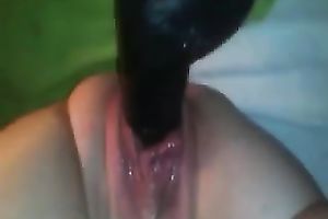 Enormous dark plastic tool in the snatch of my German cheating wife