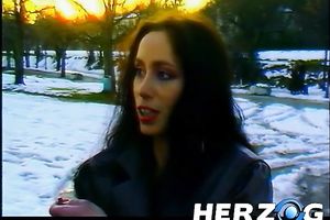 Majestic classic dark brown seduces 3 males for foursome