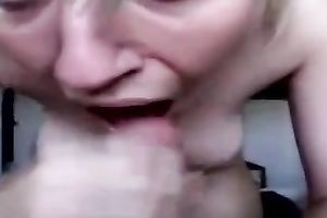 My GF gives me a hand and lets me cum in her face hole