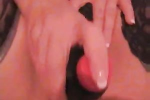 Poking myself hard with a dildo and getting filmed by my BF closeup