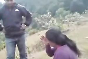 Ugly amateur milf receives her vagina group-fucked unfathomable in the mountains