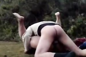 Ugly amateur milf receives her vagina group-fucked unfathomable in the mountains