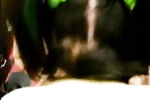 Pigtailed big beautiful woman bitch is giving me a oral-job in a tattoo shop