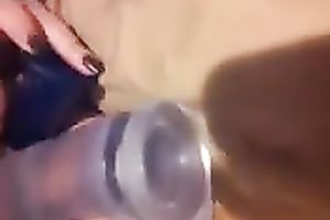 Mature white BBC slut is stuffed with a sex tool in every gap