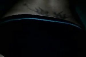 Lovely gazoo of my dark brown girlfriend in pants overspread with cream