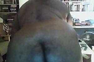 Homemade solo clip with my fat ebony black cock sluts showing her anus