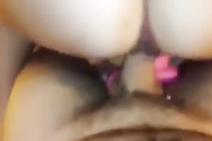 My hubby stuffs my twat with a toy and fucks my arsehole