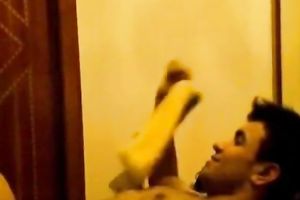 Handsome desi feels up his girl's body all over in advance of fucking her missionary style