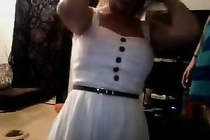 Blonde cute playgirl and her humorous dirty slut wife ally on web camera