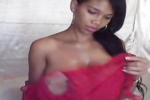 Charming web camera model teases with her wobblers and masturbates