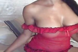 Charming web camera model teases with her wobblers and masturbates