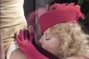 Pretty golden-haired whore gives excellent fellatio previous to riding hard penis