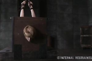 Lusty blond honey with precious shapes is tortured in a dungeon