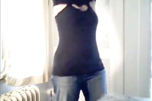 Chubby redhead with obese butt stripping for me on livecam