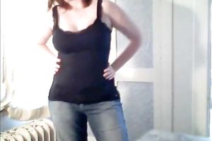 Chubby redhead with obese butt stripping for me on livecam