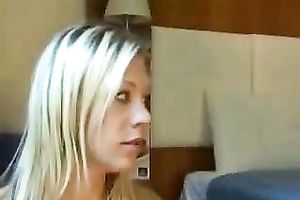 Sperm lust golden-haired sucks her boyfriend's dong like a sex dominant-bitch