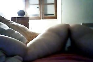 Horny fattie enjoying a marital-device in her palpitating muff