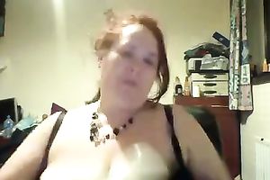 Homemade solo with redhead big beautiful woman masturbating her wet crack