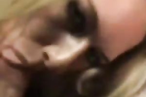 My golden-haired paramour admires me with her cock-sucking skills