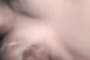 My fellow overspread my large tits with chubby spunk flow after we drilled missionary style