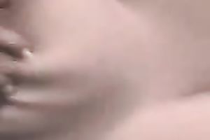 My fellow overspread my large tits with chubby spunk flow after we drilled missionary style