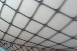 Self-indulgent golden-haired in fishnet bodystocking can't live without sex