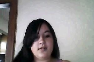 My lubricious girlfriend enjoys showing off her large scoops