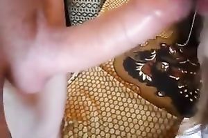 My charming blond girlfriend polishes my big rod with her face hole