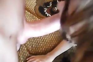 My charming blond girlfriend polishes my big rod with her face hole